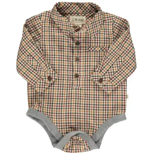 Button Down Cotton Onesie | Jasper Navy Gold | Me and Henry