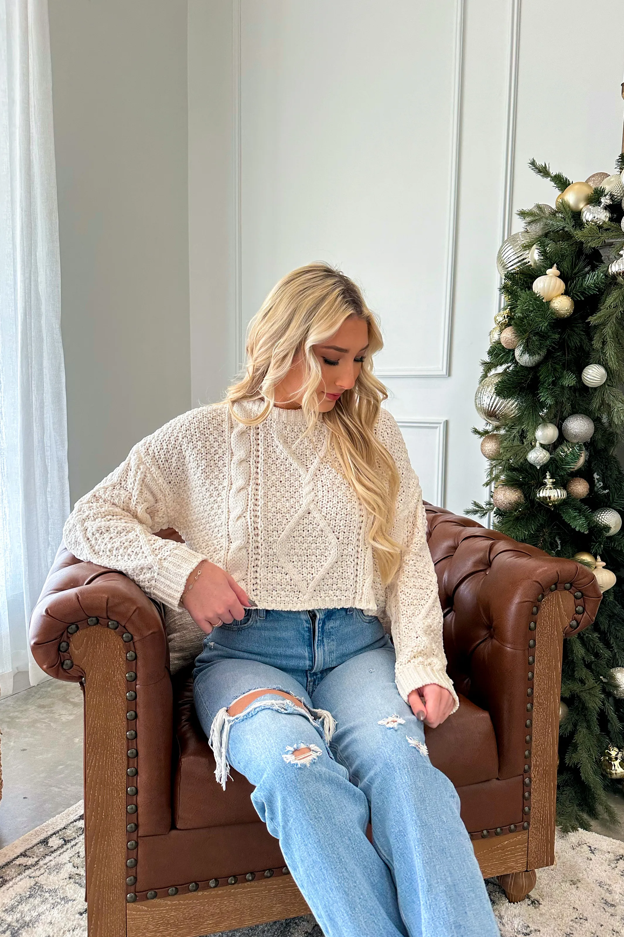 Cable Knit Loose Fit Sweater