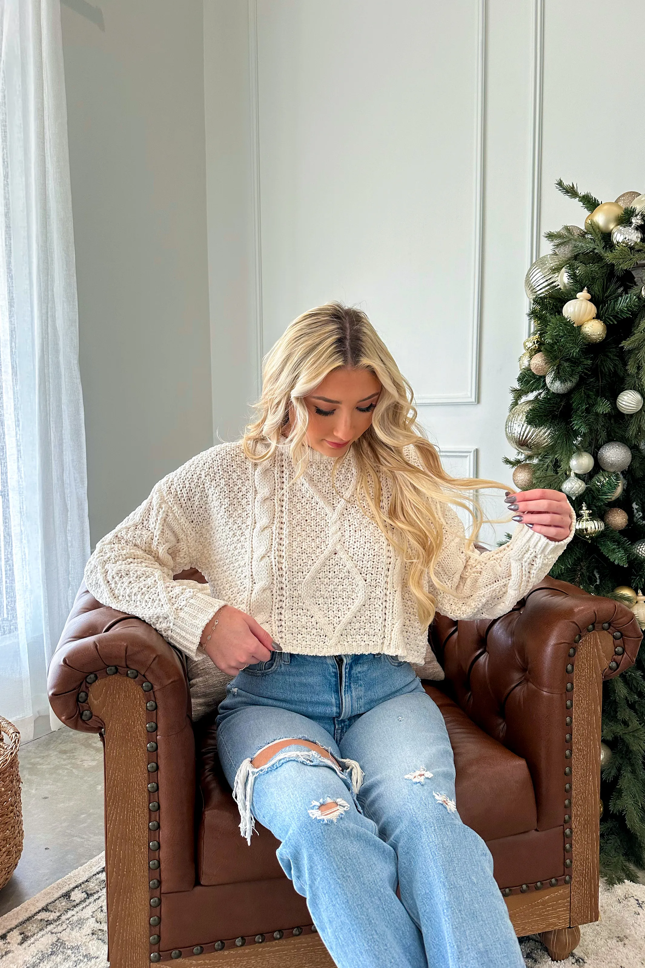 Cable Knit Loose Fit Sweater