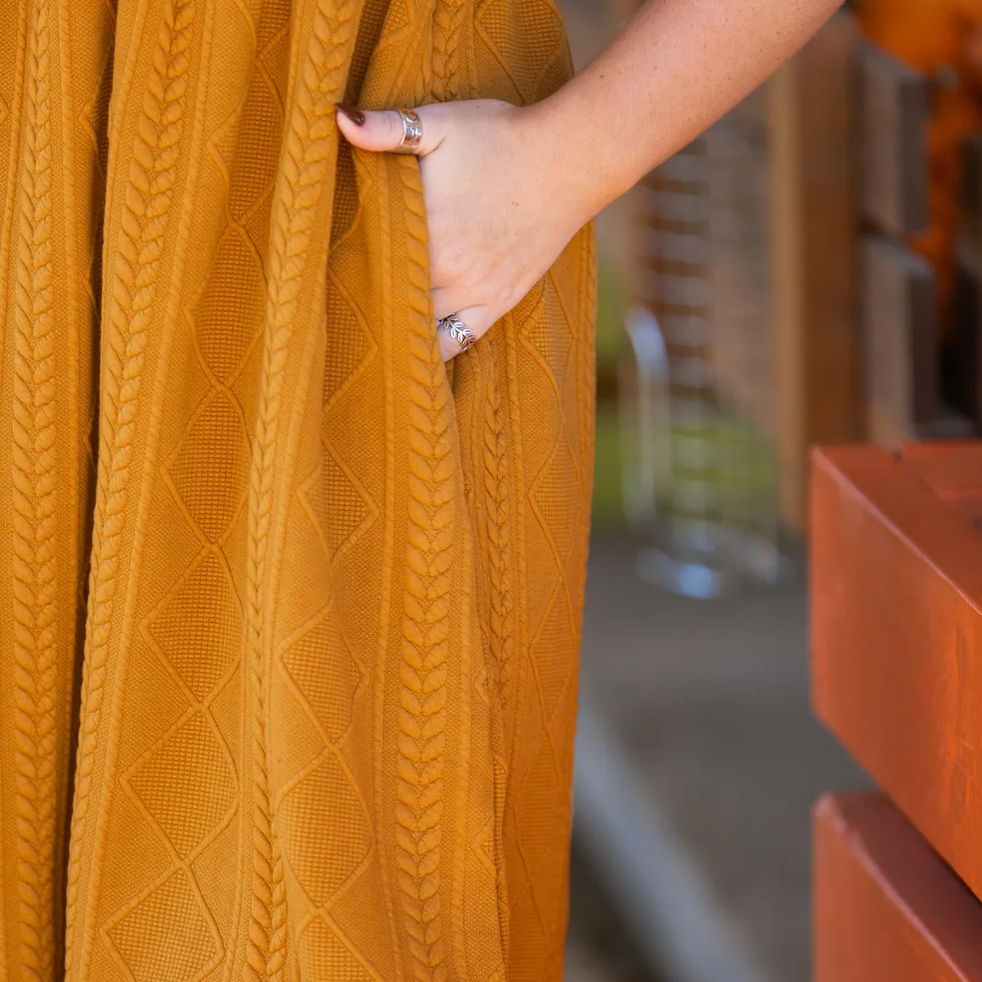 Cable Knit Puff Sleeve Dress - Final Sale