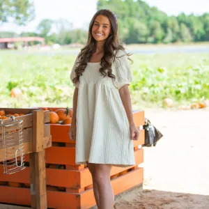 Cable Knit Puff Sleeve Dress - Final Sale