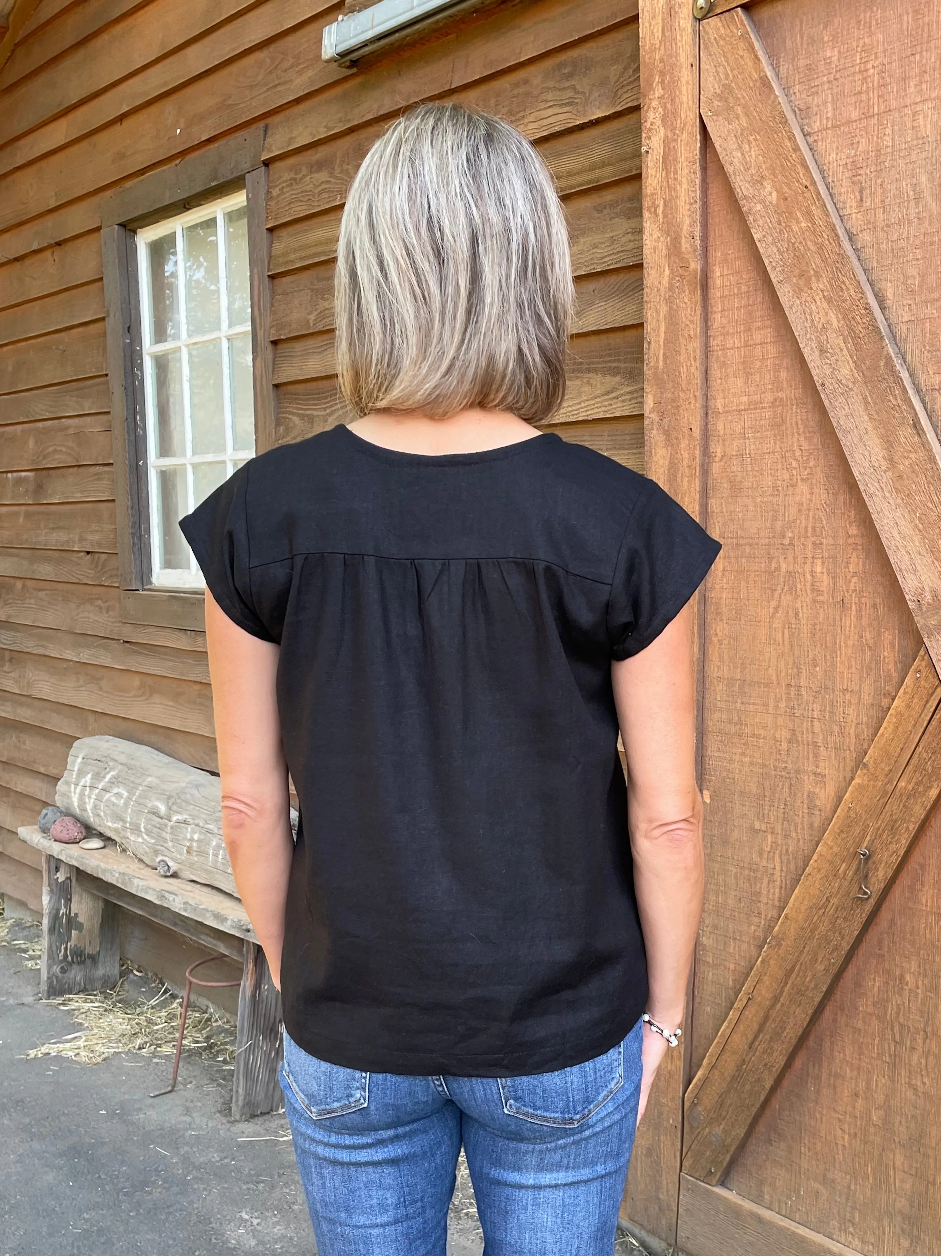 Camelia Ebony Safflower Blouse