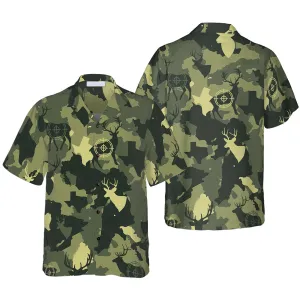 Camouflage Deer Texas Gun Hunting Hawaiian Shirt, Texas Camo, Proud Texas, Colorful Summer Aloha Shirt For Men Women