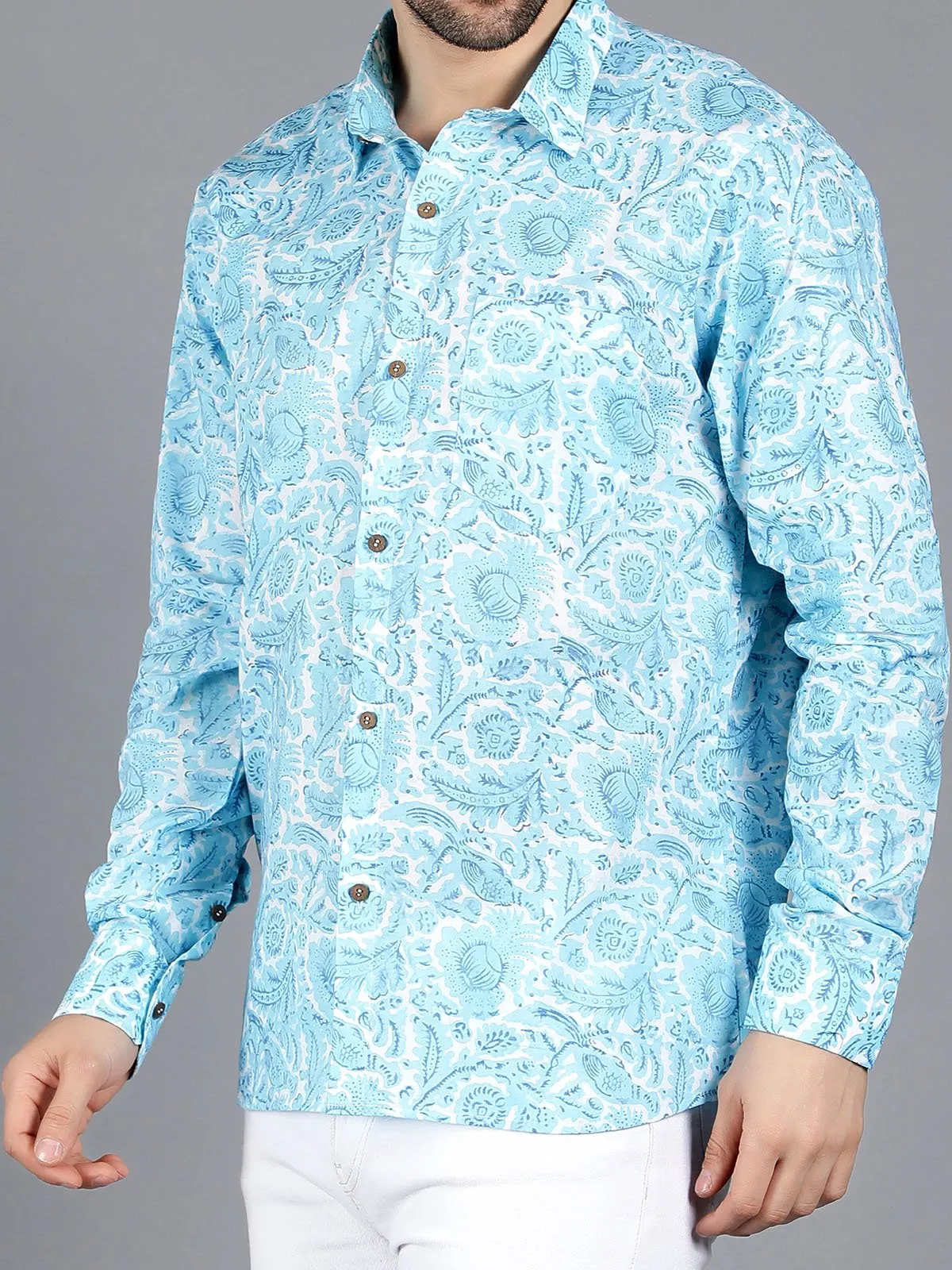 Capella Block Printed Shirt Blue