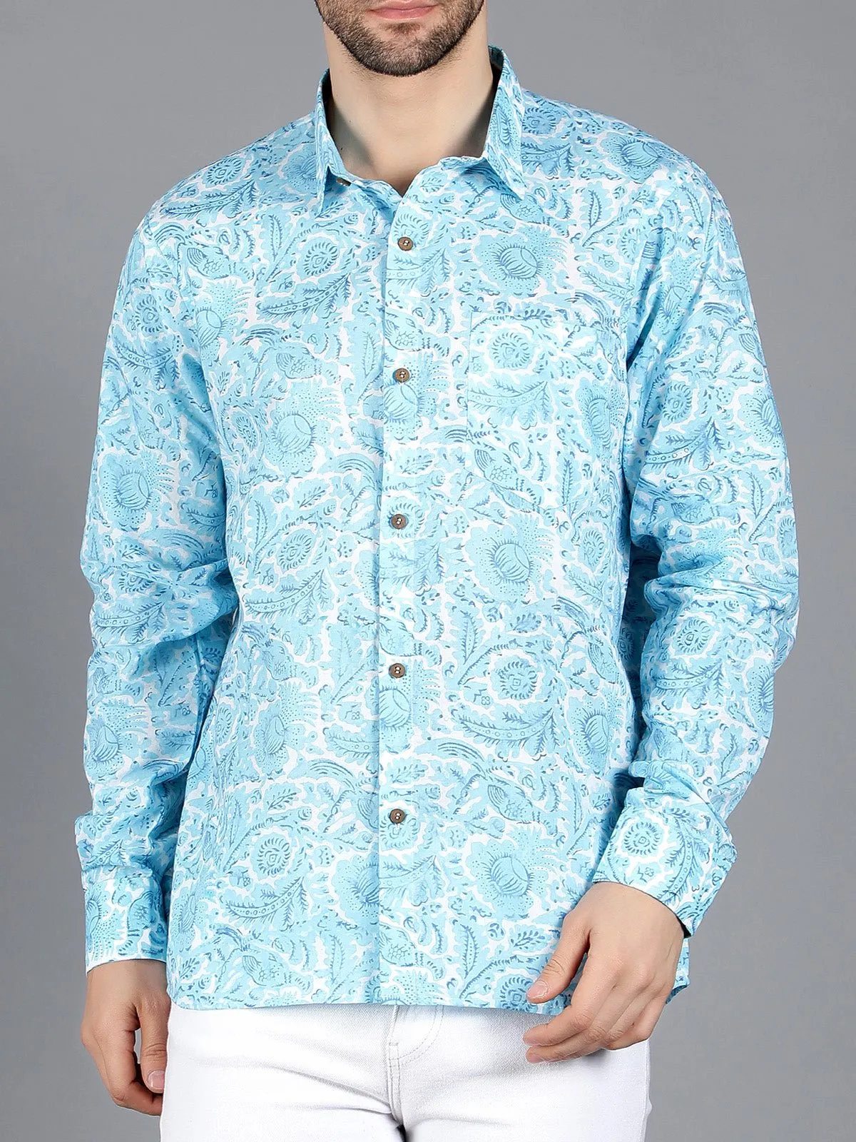 Capella Block Printed Shirt Blue