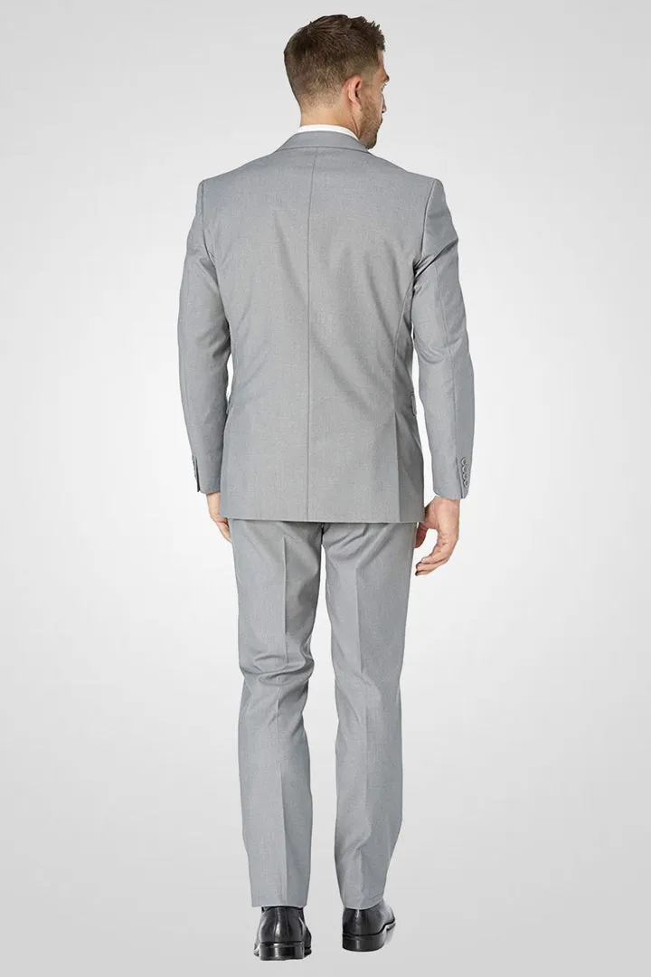 Capitano Solid 2 two-buttons Slim Fit Suit ,2BV-DRESSY SUITS-S00802-LT GREY