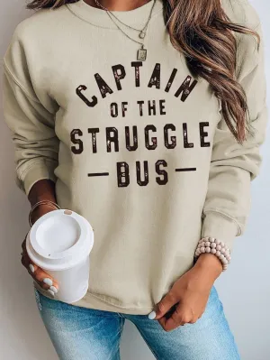Captain of the Struggle Bus Graphic Sweatshirt in Khaki