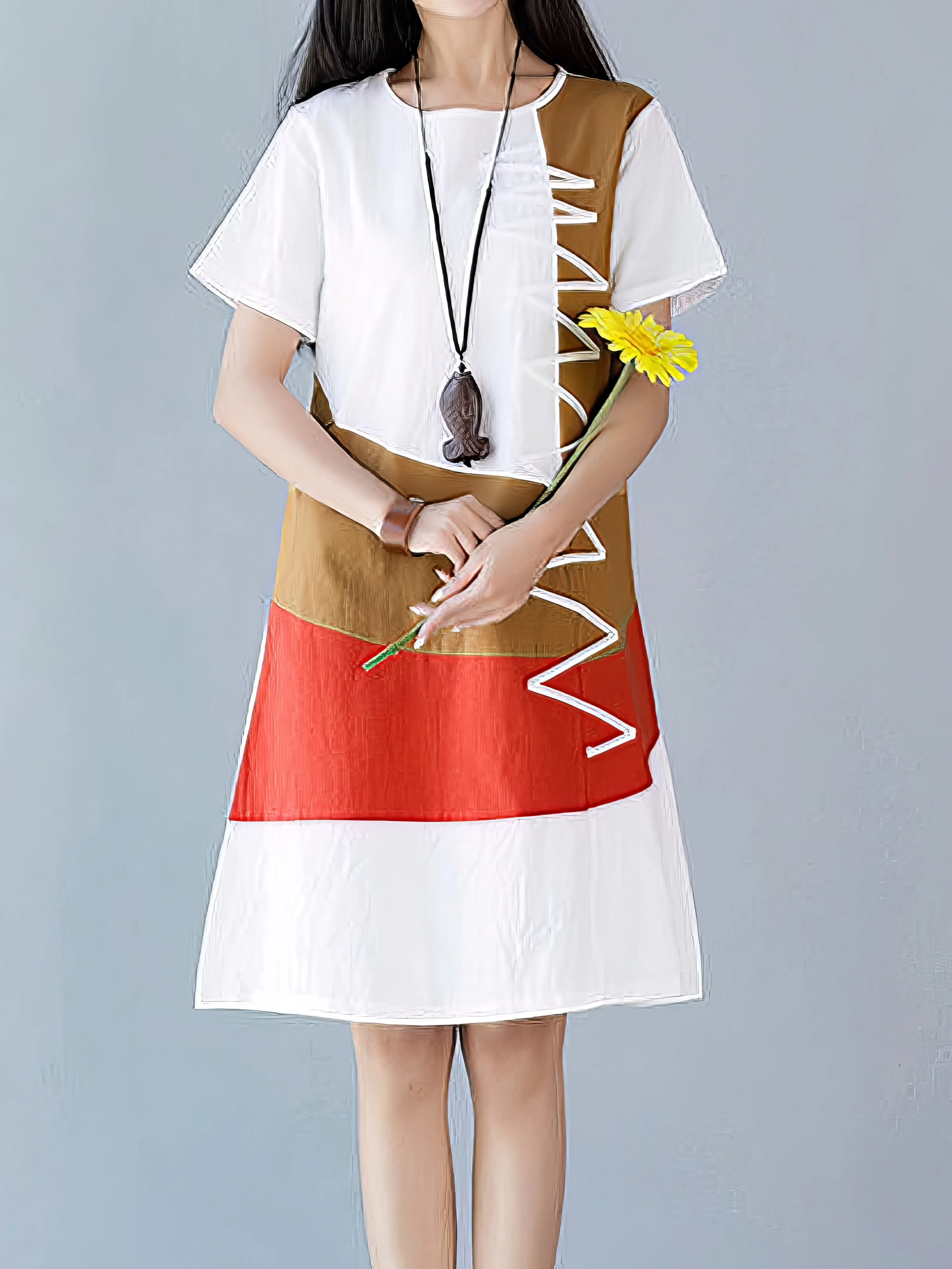 Casual Graphic Print Fall  Crew Neck Fashion Maxi Dress