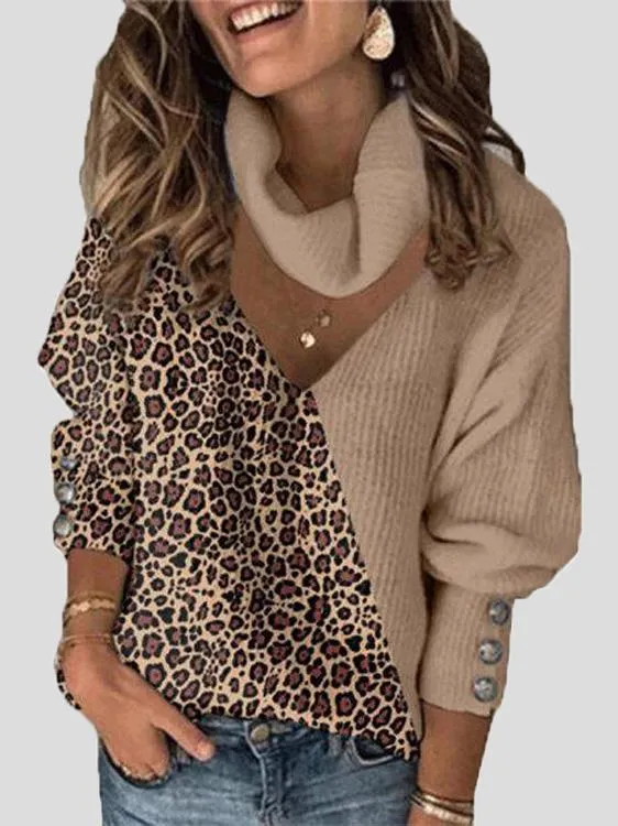 Casual Long Sleeve Lace Splice Ribbed Knit Sweater