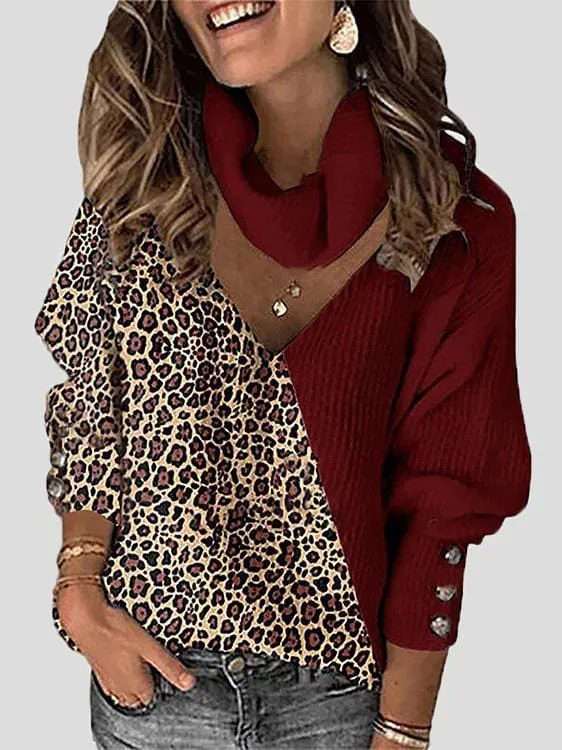 Casual Long Sleeve Lace Splice Ribbed Knit Sweater