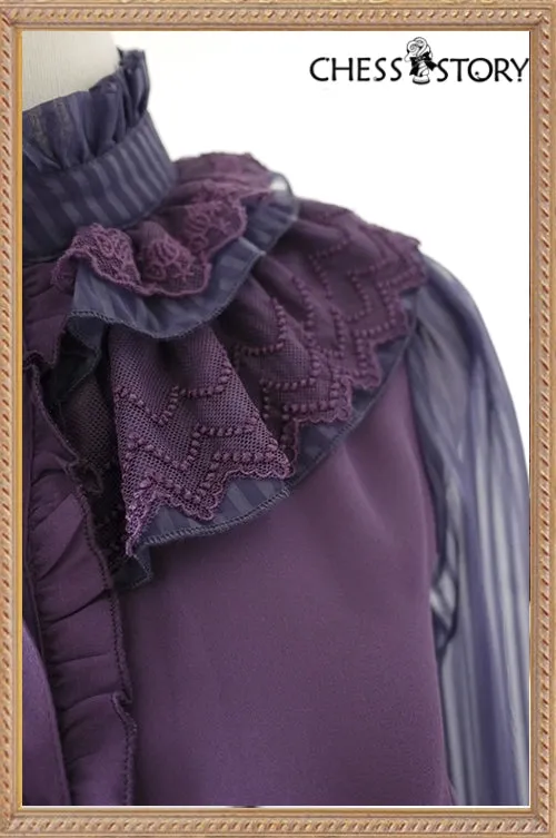 Chess Story~Doll Theater~Classic Lolita Chiffon Long-Sleeved Shirt