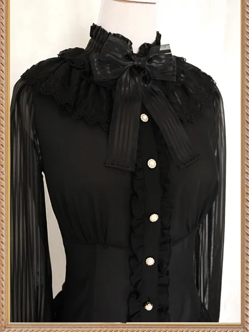 Chess Story~Doll Theater~Classic Lolita Chiffon Long-Sleeved Shirt