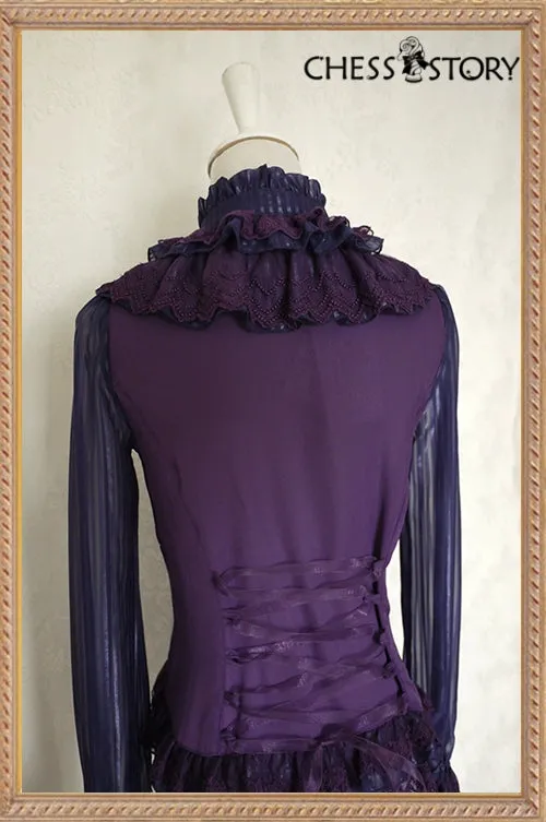 Chess Story~Doll Theater~Classic Lolita Chiffon Long-Sleeved Shirt