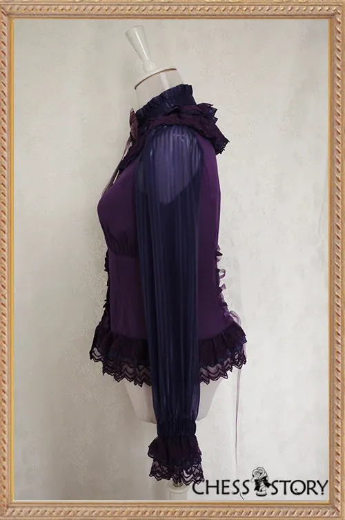 Chess Story~Doll Theater~Classic Lolita Chiffon Long-Sleeved Shirt