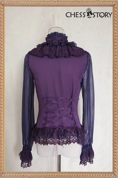 Chess Story~Doll Theater~Classic Lolita Chiffon Long-Sleeved Shirt