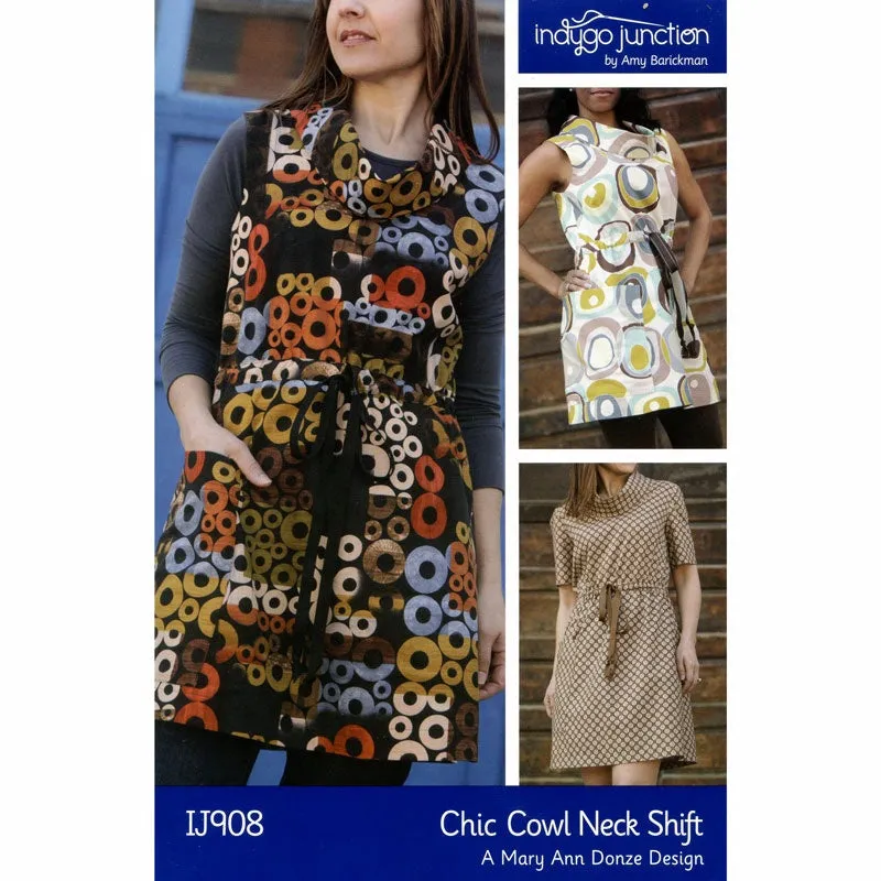 Chic Cowl Neck Shift Tunic and Dress Pattern