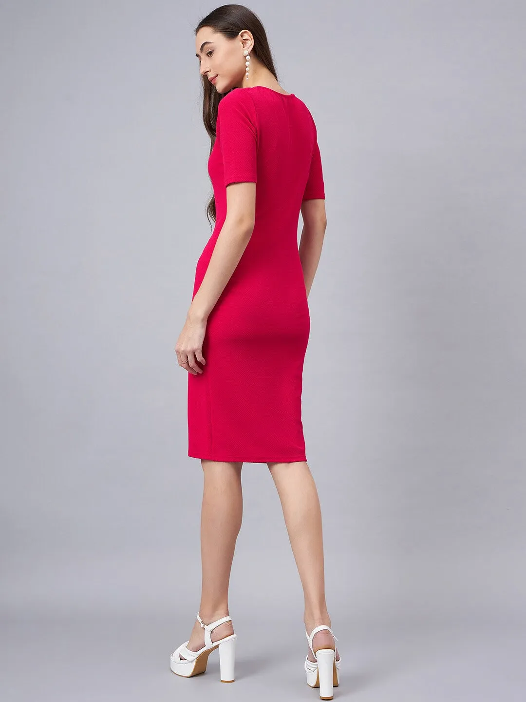 Chic Fuchsia Sheath Dress