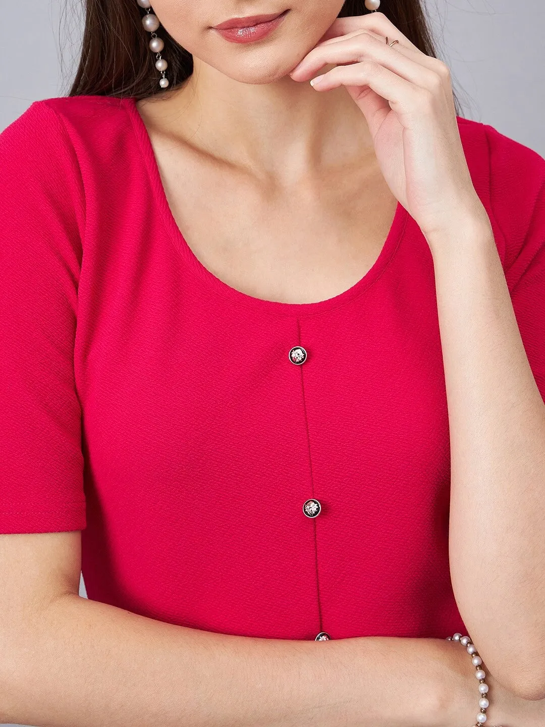 Chic Fuchsia Sheath Dress