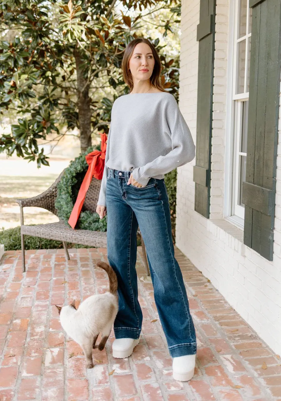 Chittle Boatneck Sweater - Heather Grey