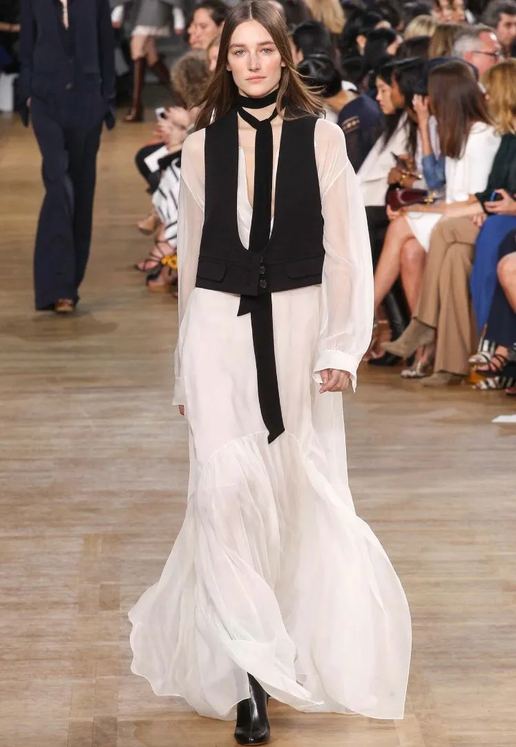 Chloé fall '15 tailored waistcoat, black & nude, 10