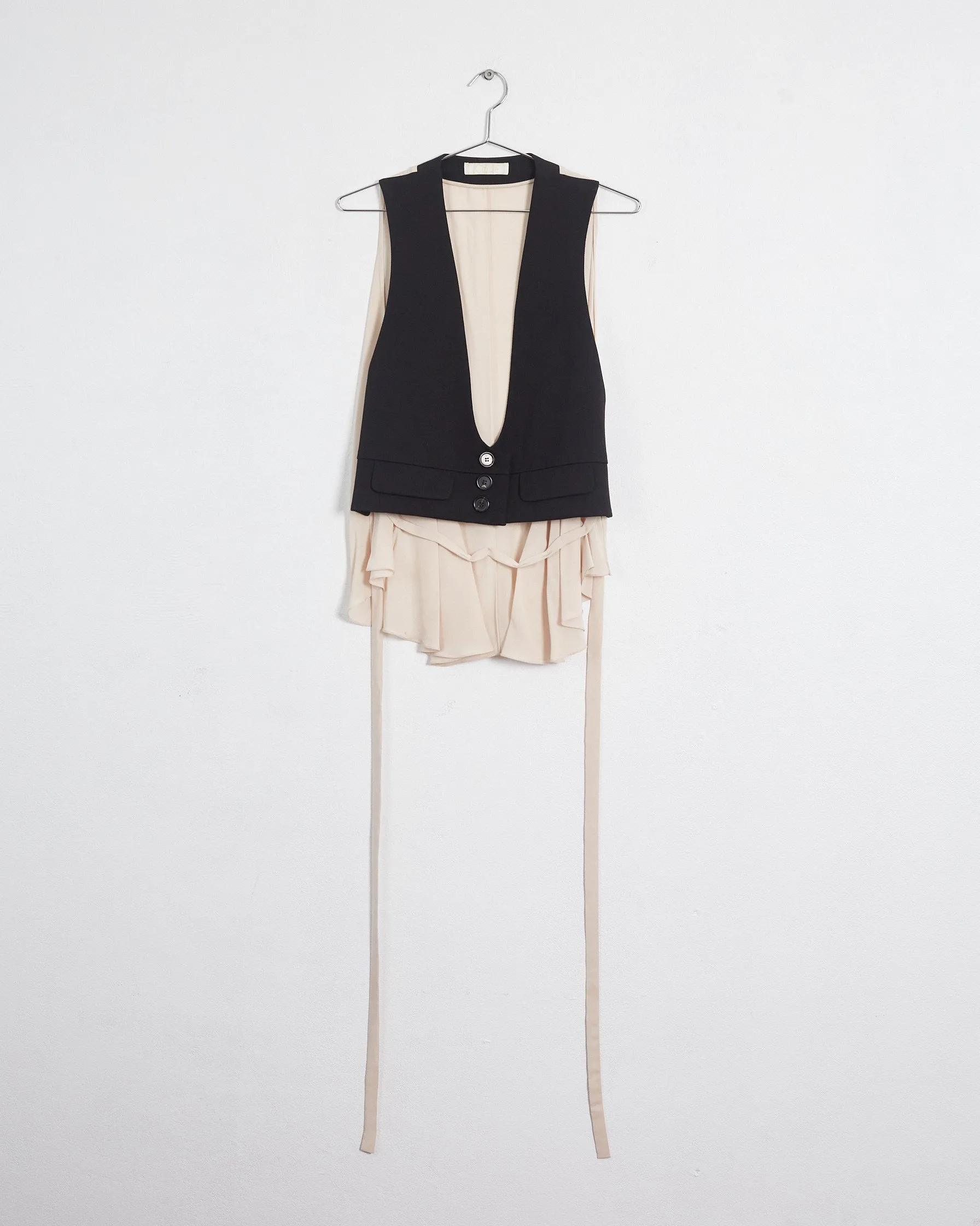 Chloé fall '15 tailored waistcoat, black & nude, 10