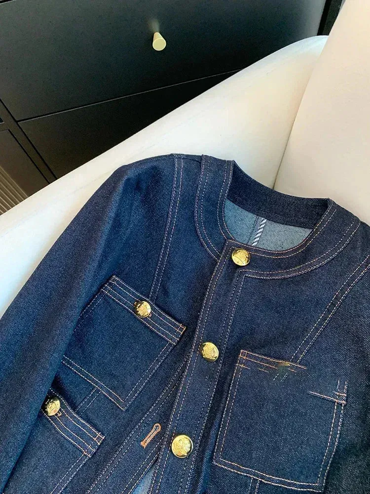 Chosen Charm Dark Wash Denim Jacket