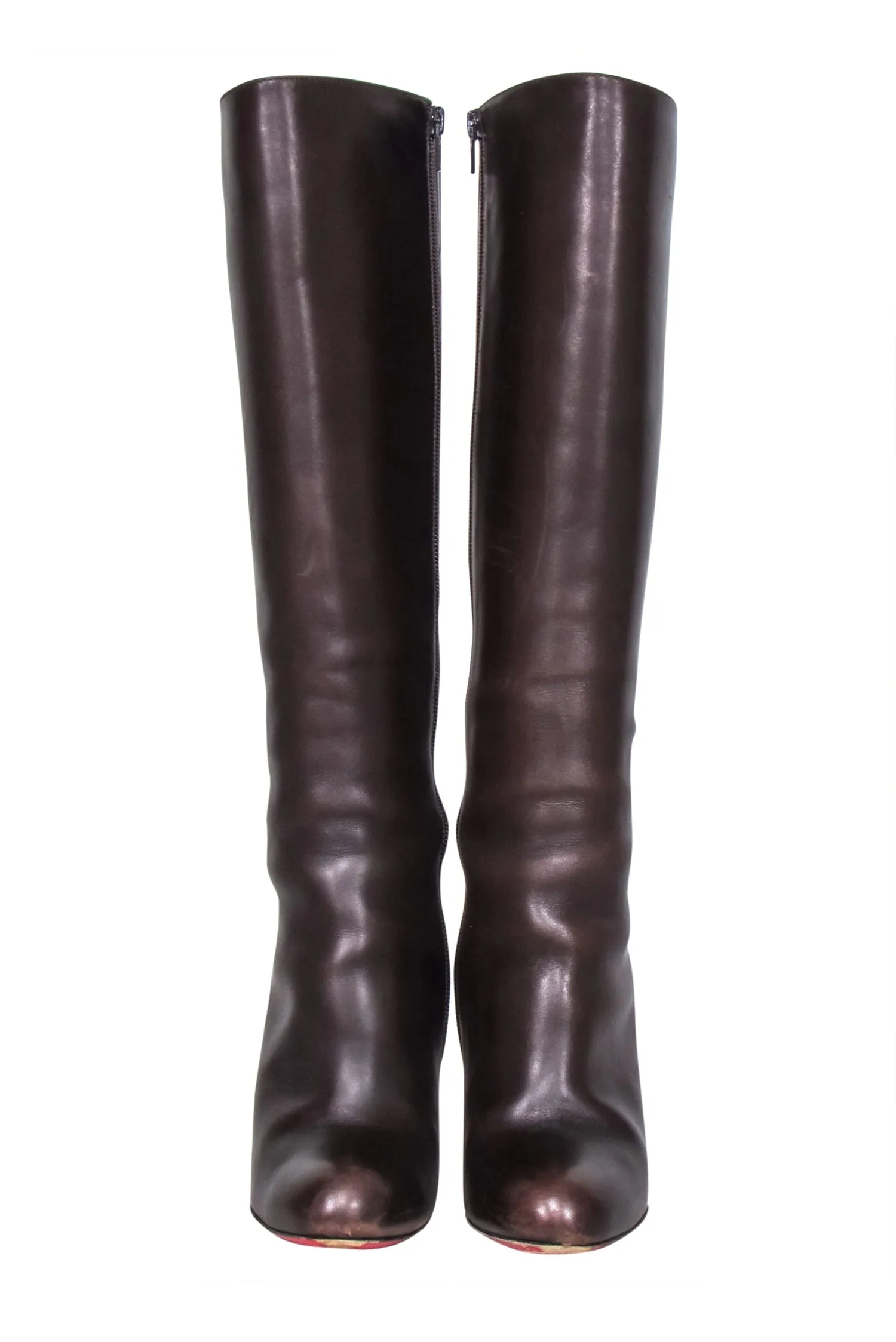 Christian Louboutin - Chocolate Brown Knee High Heel Tall Boots Sz 7