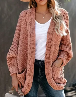 Chunky Knitted Cardigan Mauve
