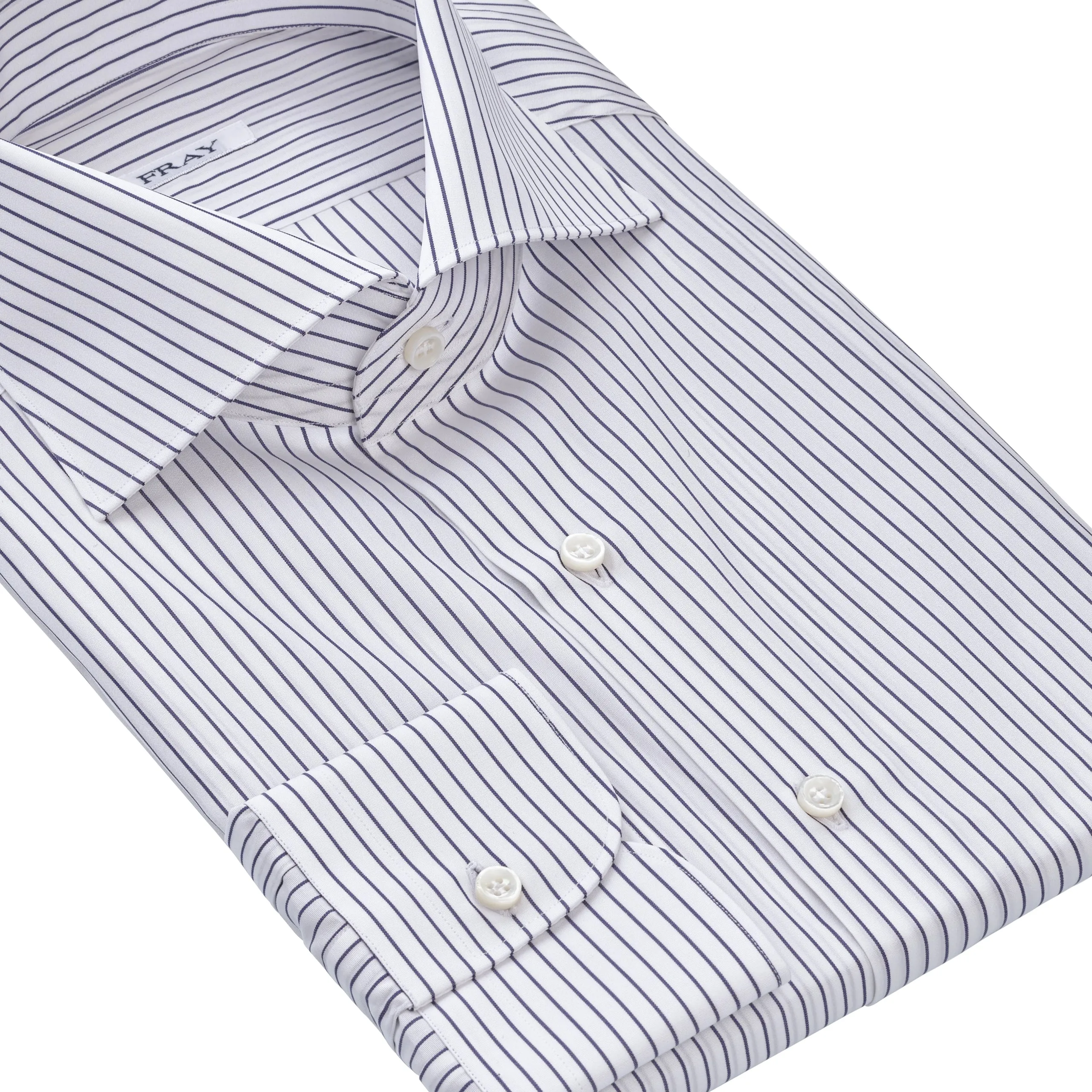 Classic Cotton Shirt in White and Blue