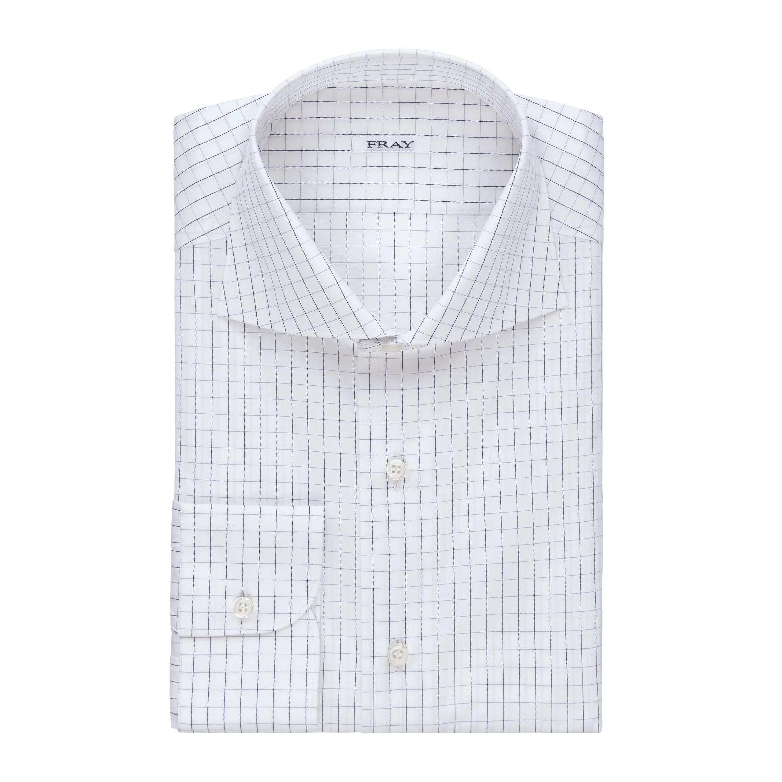 Classic Cotton Shirt in White and Dark Blue