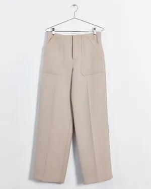 Céline tailored double faced wool pants, taupe, 12
