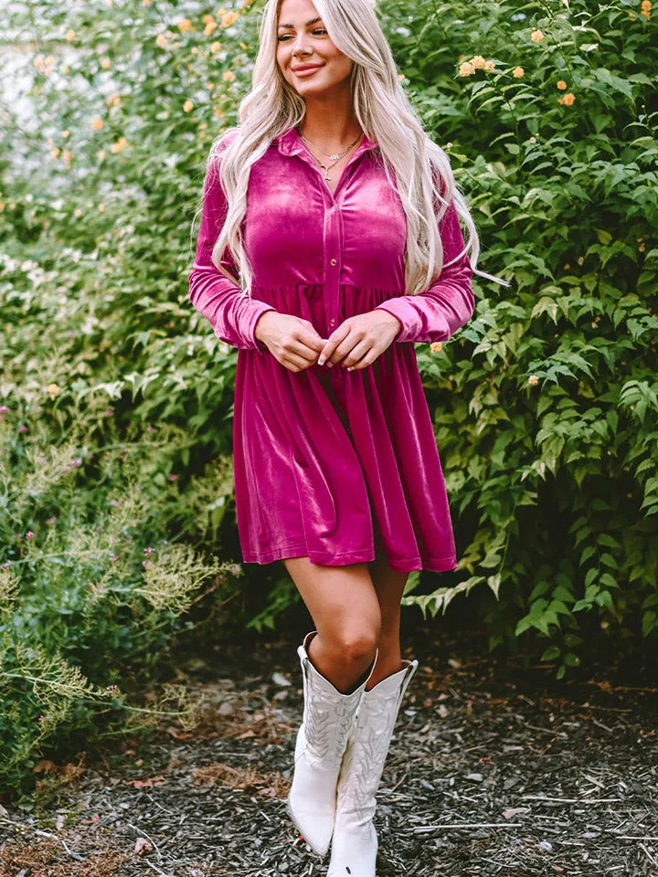 Collared Neck Buttoned Dress