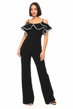 Color Block Binding Detail Jumpsuit