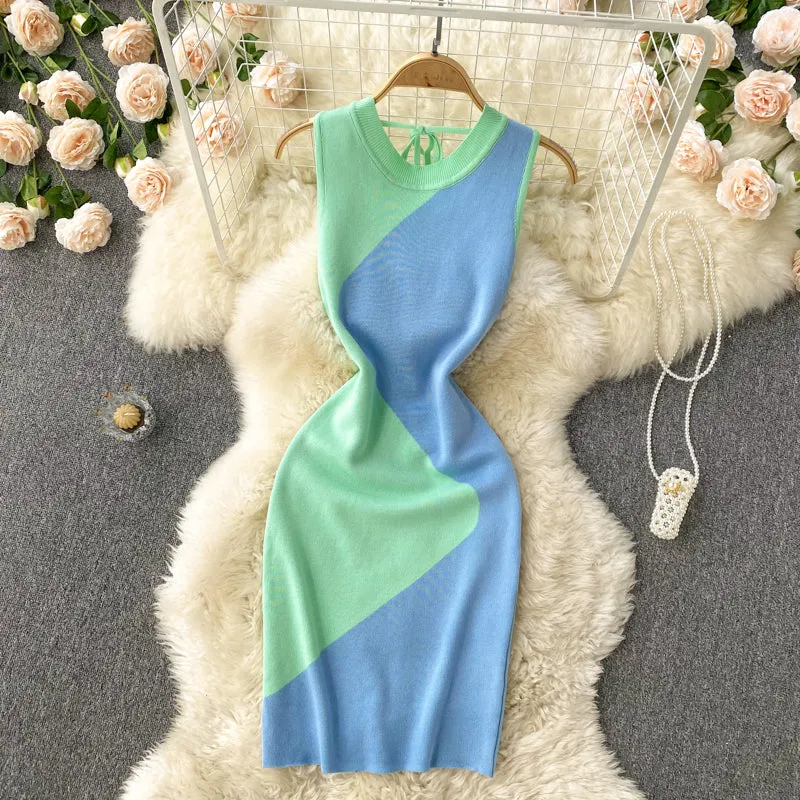 Colorful Pitchwork Bodycon Dress