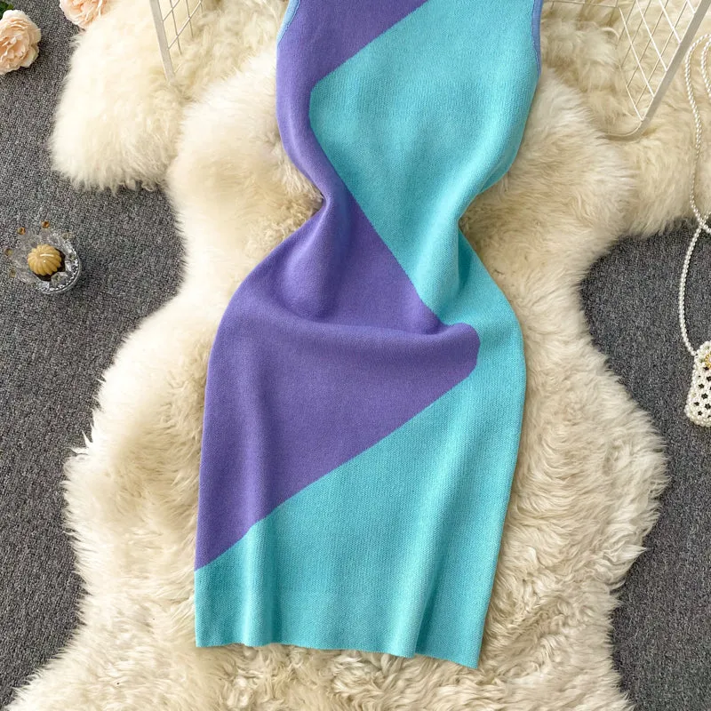 Colorful Pitchwork Bodycon Dress