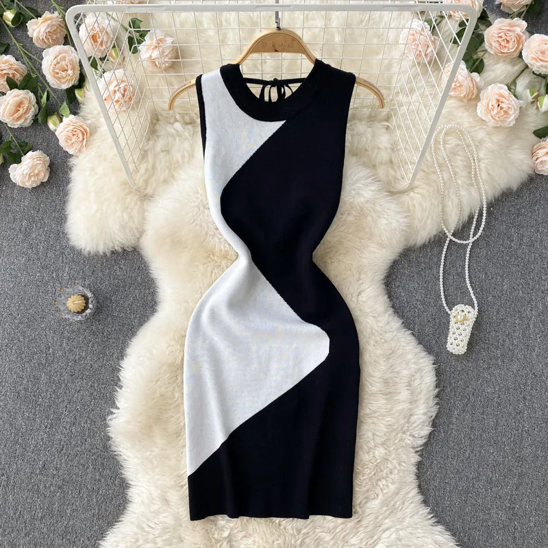 Colorful Pitchwork Bodycon Dress