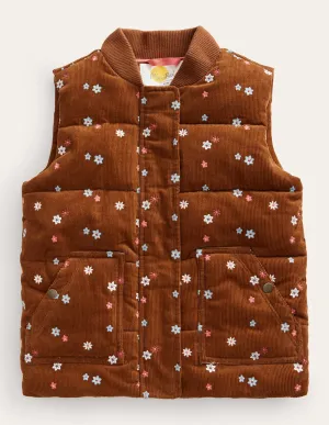 Cord Gilet-Butterscotch Brown