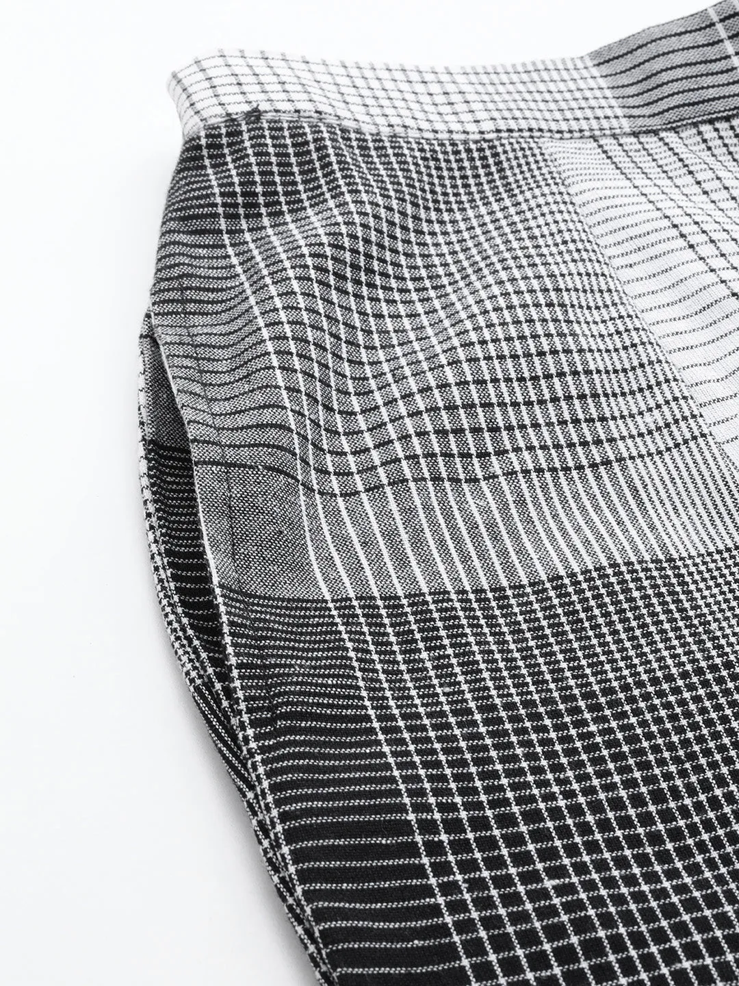 Cottinfab Women Checked Cotton Shirt with Trousers