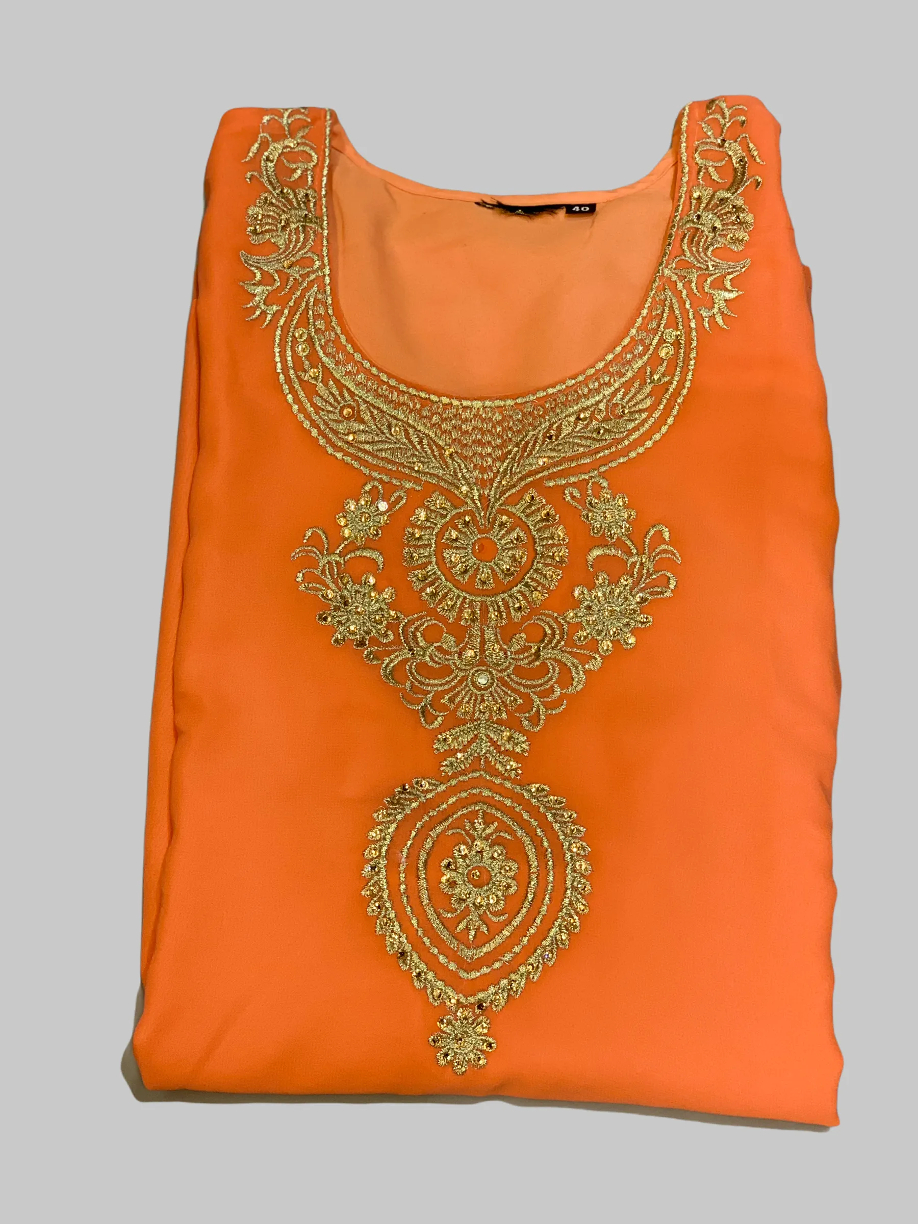 Cotton Chiffon Boysenberry Purple Embroidered Short Kurti