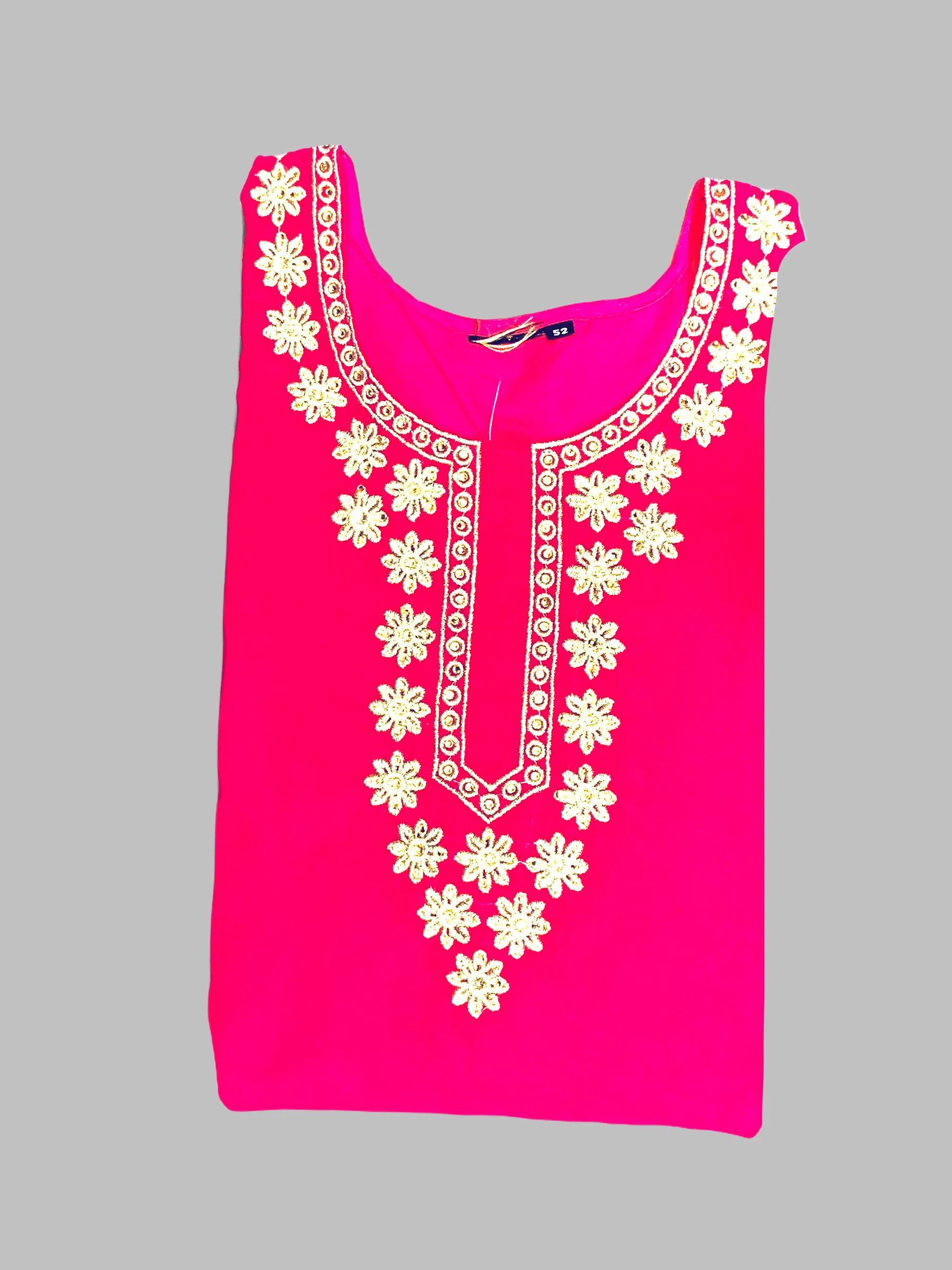 Cotton Chiffon Daffodil Yellow Embroidered Tunic