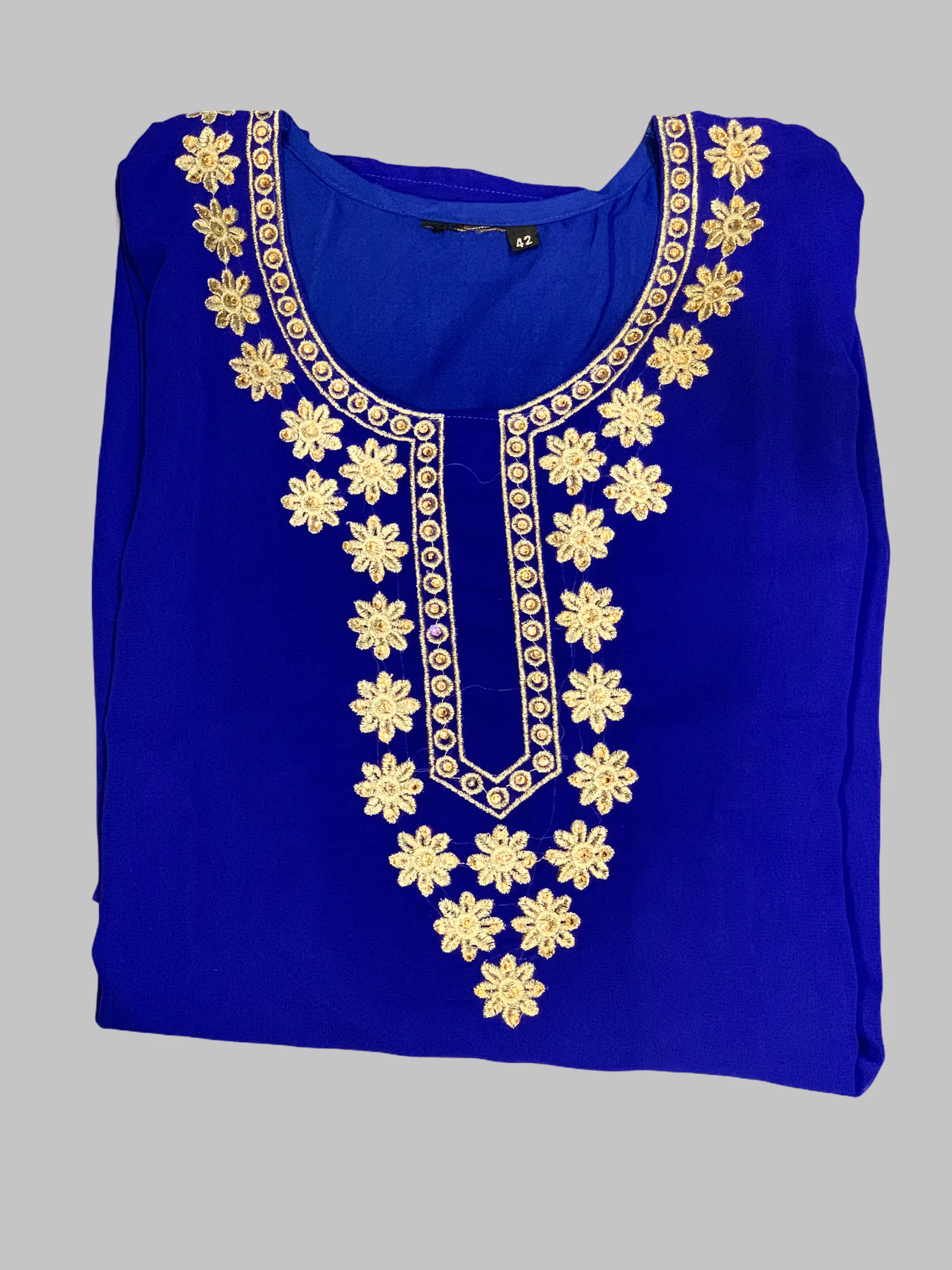 Cotton Chiffon Daffodil Yellow Embroidered Tunic