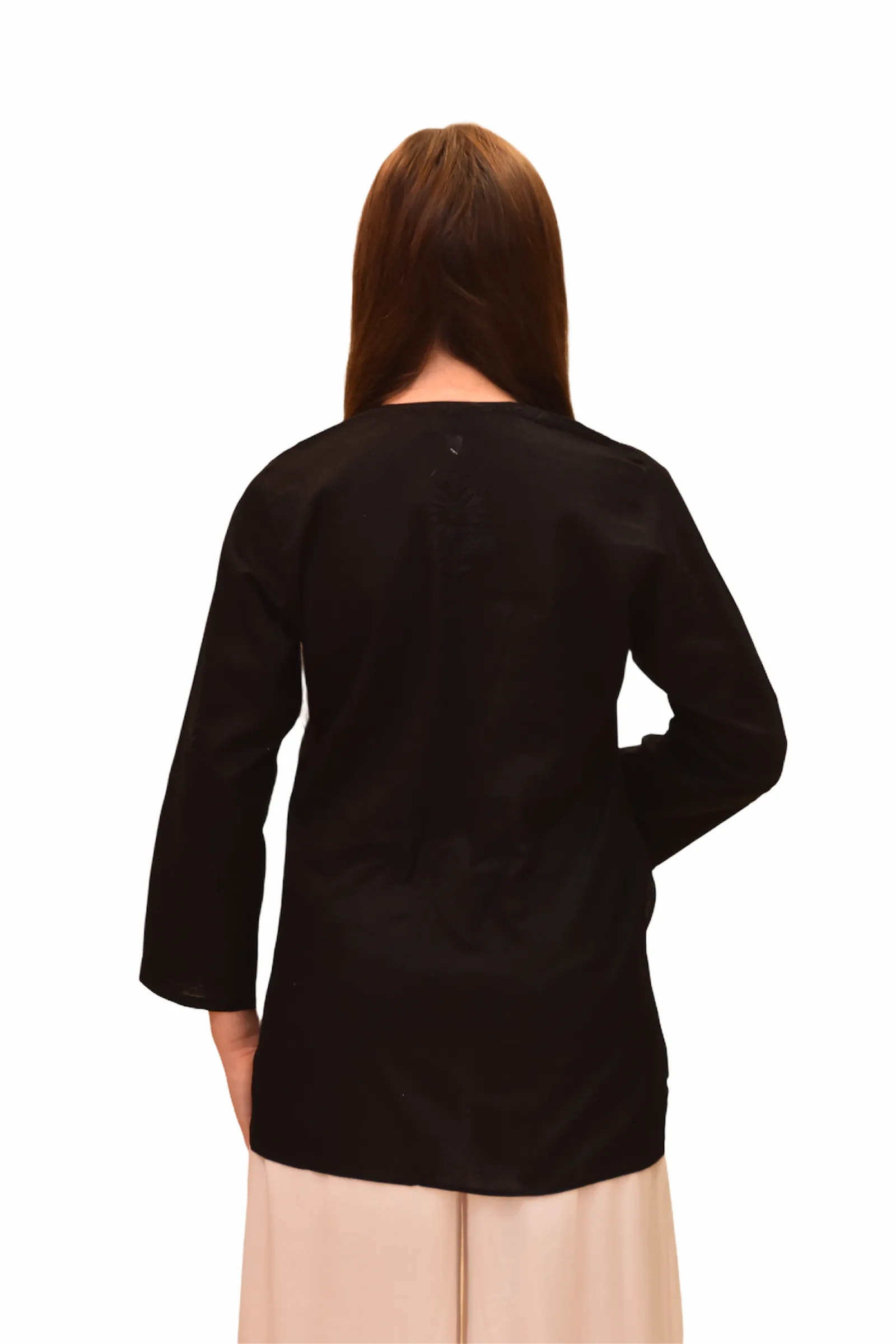 Cotton Crow Black Embroidered Short Tunic