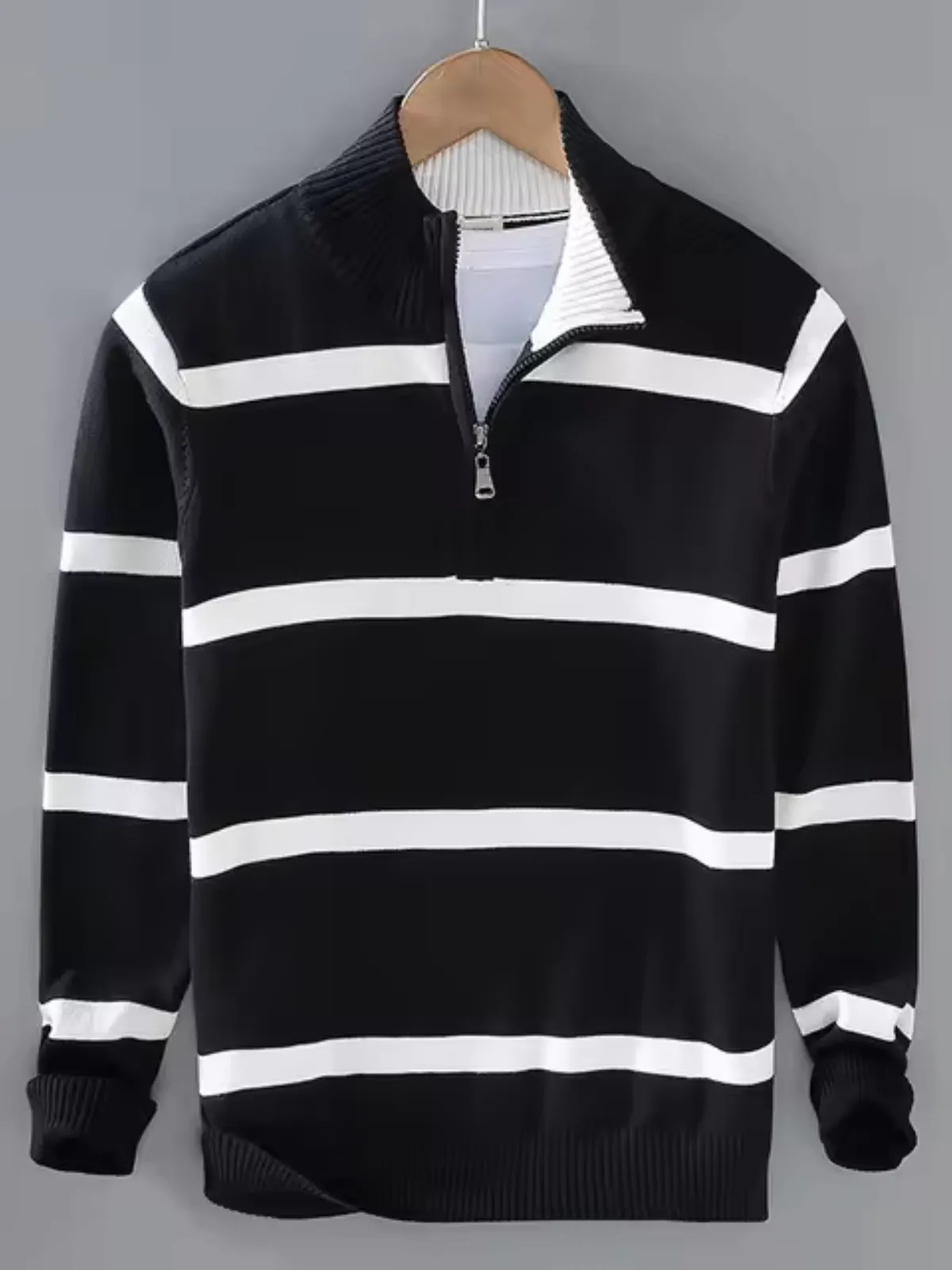 Cotton Knit Sweater with Jersey Fabric