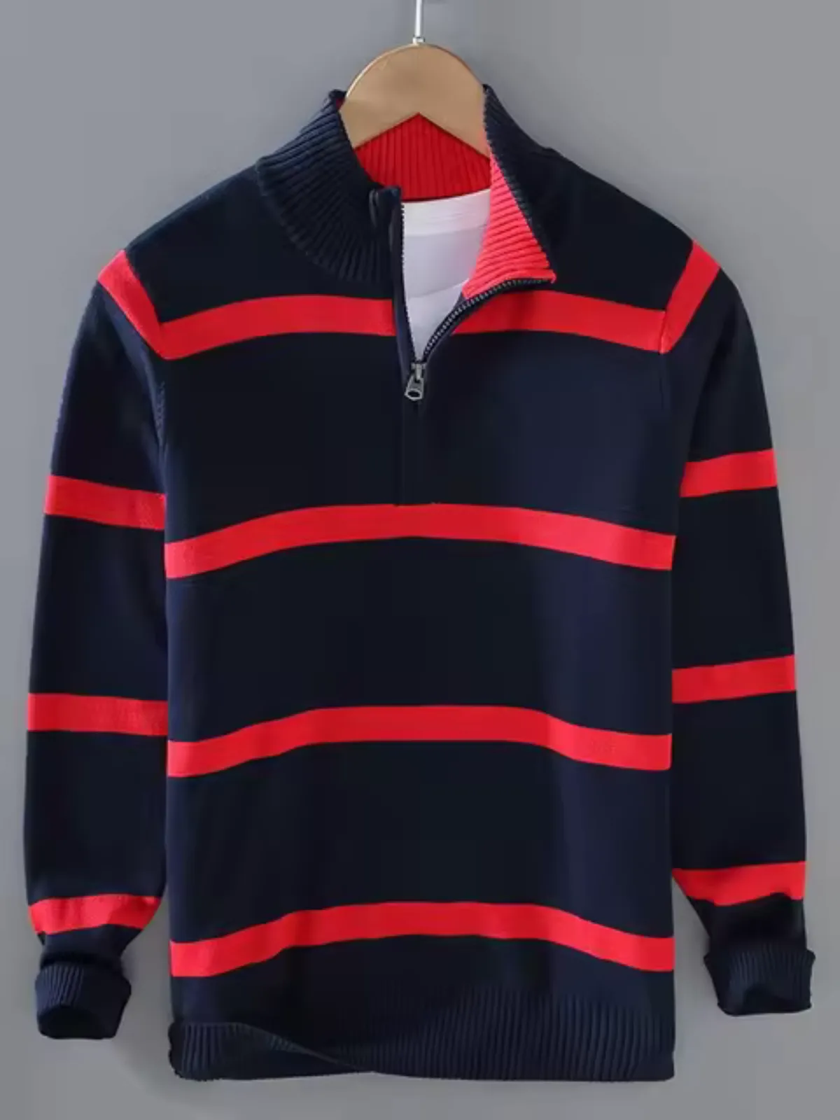 Cotton Knit Sweater with Jersey Fabric