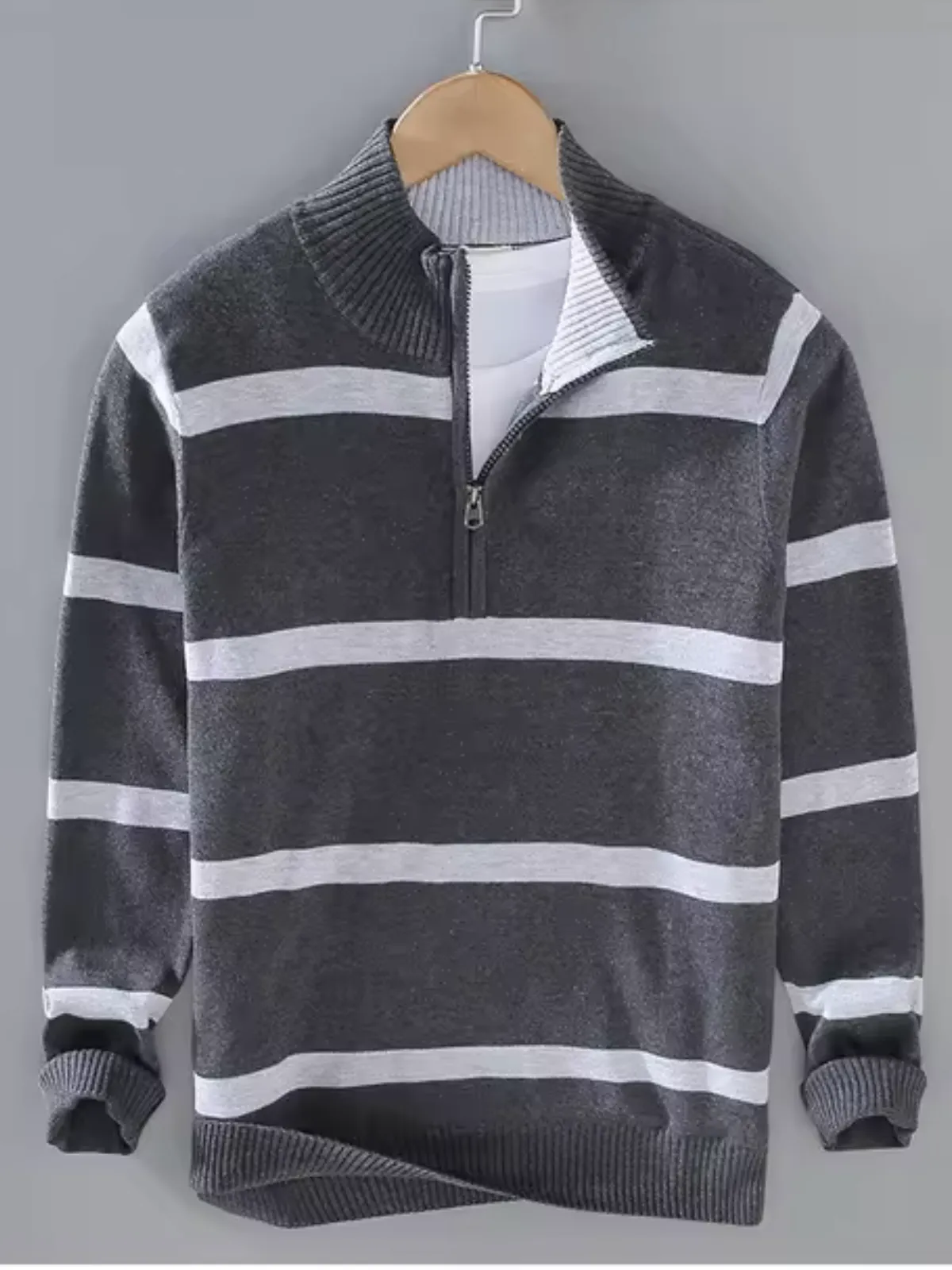 Cotton Knit Sweater with Jersey Fabric