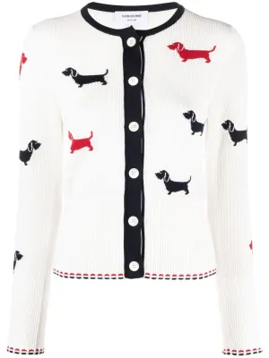 Cotton Pointelle Crewneck Hector Cardigan