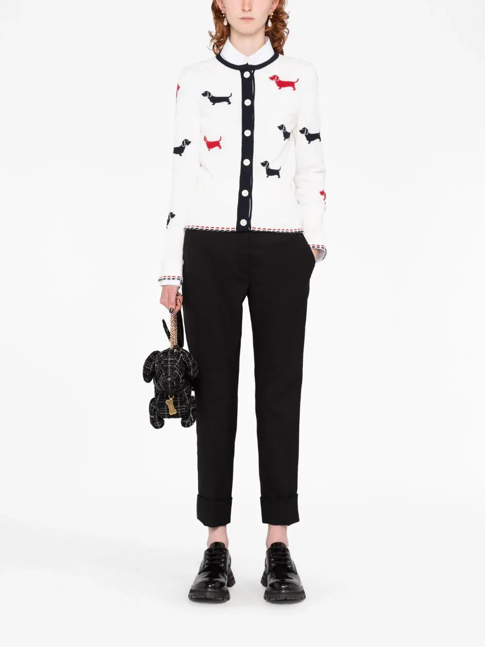 Cotton Pointelle Crewneck Hector Cardigan