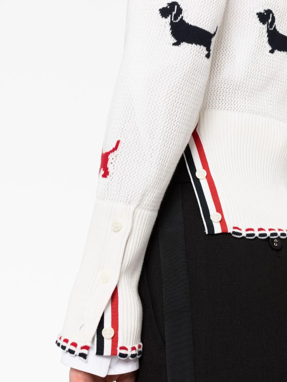 Cotton Pointelle Crewneck Hector Cardigan