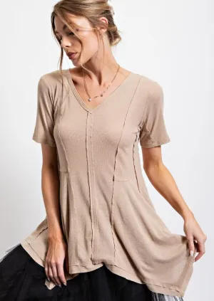 Cotton Slub Tunic Top