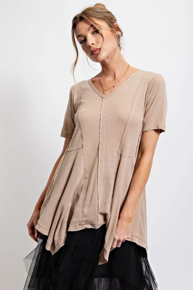 Cotton Slub Tunic Top